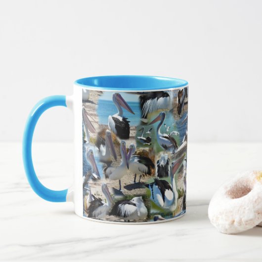Pelican Foto Collarge Tasse (Mit Donut)