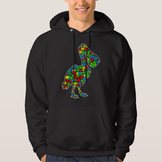 Pelican Funny Puzzle Animes Autismus Bewusstsein Hoodie (Vorderseite)
