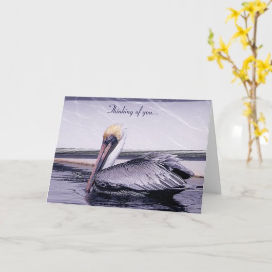 Pelican Gliding Karte (Gelbe Blume)