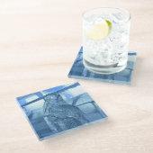 Pelican Ice Sculpture, Quebec, Kanada Glasuntersetzer (Schrägansicht)