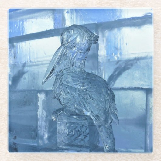 Pelican Ice Sculpture, Quebec, Kanada Glasuntersetzer (Vorderseite)