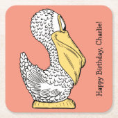 Pelican Illustriert Untersetzer für benutzerdefini (Vorderseite)