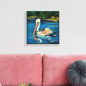 Pelican im Sumpf 10" x 10" Leinwanddruck (Insitu (Wohnzimmer))