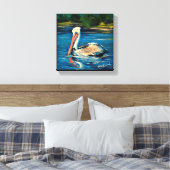 Pelican im Sumpf 10" x 10" Leinwanddruck (Insitu (Schlafzimmer))