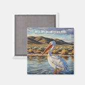 Pelican in Antelope Island Staat Park Utah Magnet (Vorderseite/Rückseite)