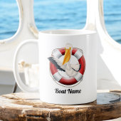 Pelican in Buy mit dem Namen des Bootes Kaffeetasse