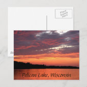 Pelican Lake Sunset, Wisconsin Postkarte (Vorne/Hinten)