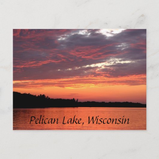 Pelican Lake Sunset, Wisconsin Postkarte (Vorderseite)