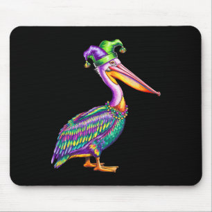 Pelican Mardi Gras Carnival Animal Lover Mens Wome Mousepad