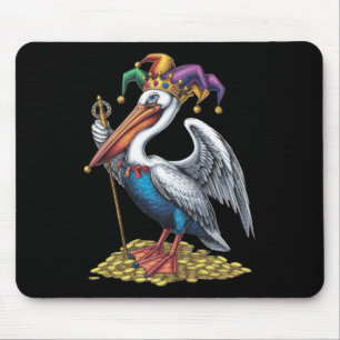 Pelican Mardi Gras Carnival Animal Lover Mens Wome Mousepad