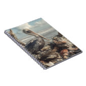 Pelican mit Seashell Shore Notebook Notizblock (Rechte Seite)