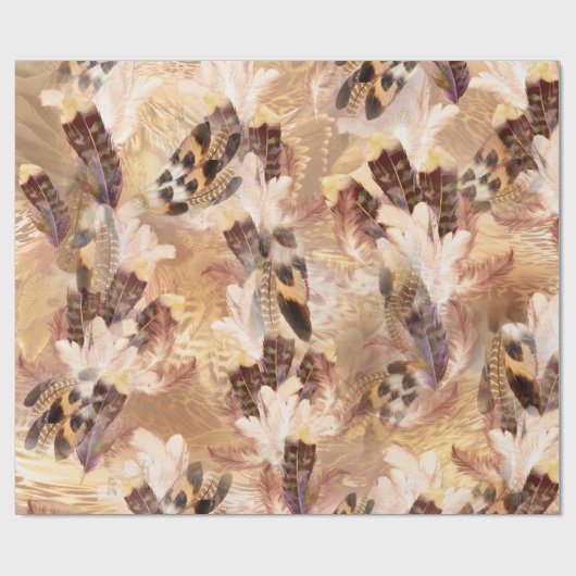 Pelican oder Hawk Feather Muster Geschenkpapier (Flach)