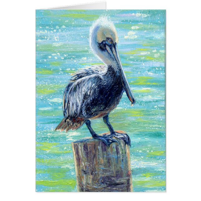 "Pelican on a Pole" Blankokarte (Vorne)