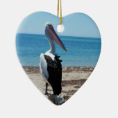 Pelican On Beach Rock, Keramik Ornament (Rechts)