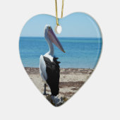 Pelican On Beach Rock, Keramik Ornament (Links)