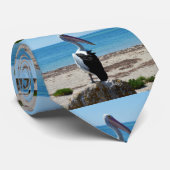 Pelican On Beach Rock, Krawatte (Gerollt)