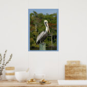 Pelican on Blue Poster (Küche)