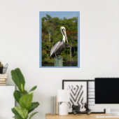 Pelican on Blue Poster (Heimbüro)