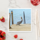 Pelican on Pier, Curacao, Karibik, Mittagessen Serviette (Beispiel)