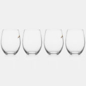 Pelican & Oyster Stemless Weine Glass - 4 Set Weinglas Ohne Stiel (Rechts)