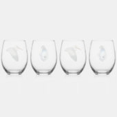 Pelican & Oyster Stemless Weine Glass - 4 Set Weinglas Ohne Stiel (Hinten)