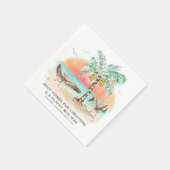 Pelican Palm Tree Funny Tropical Christmas Party Serviette (Ecke)