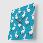 Pelican pattern quadratische wanduhr (Winkel)