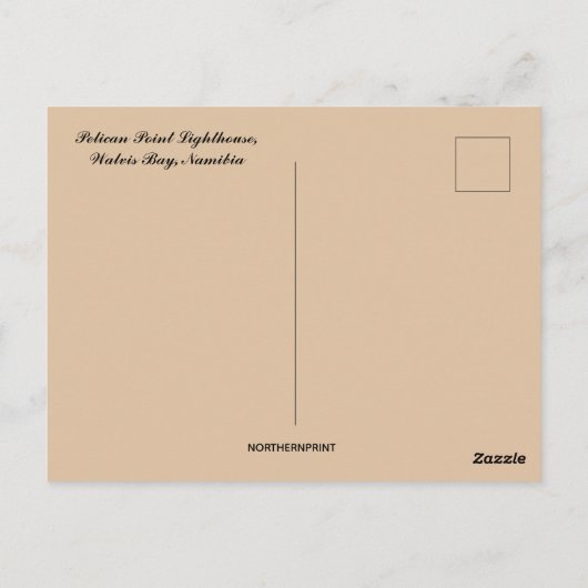 Pelican Point Lighthouse Walvis Bay Namibia Postkarte (Rückseite)
