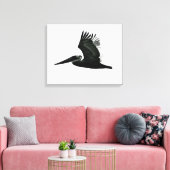 Pelican Print - "In Flight" Leinwanddruck (Insitu (Wohnzimmer))