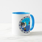 Pelican Sailboat Blue Tasse (VorderseiteRechts)