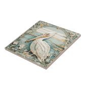 Pelican Sea Bird Art Nouveau Imitats Relief Minze Fliese (Seite)