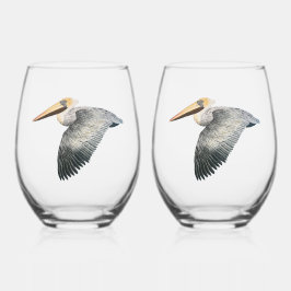 Pelican Stemless Wine Glass - 2 Set Weinglas Ohne Stiel