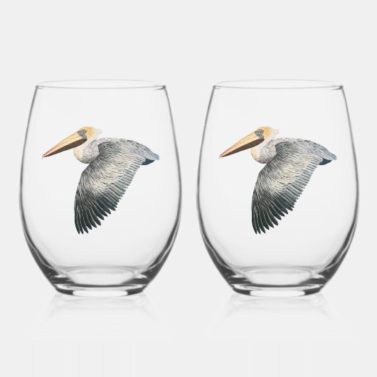 Pelican Stemless Wine Glass - 2 Set Weinglas Ohne Stiel (Vorderseite)