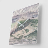 Pelican Survey Party Wave Breakers Quadratische Wanduhr (Winkel)