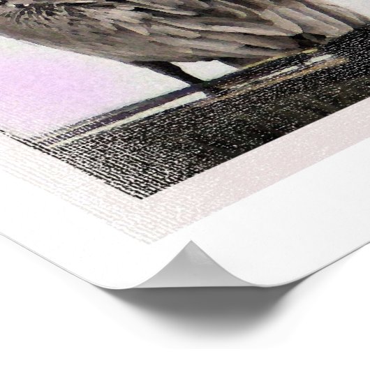 Pelican - Tinte / Schwarze Rahmen Poster (Ecke)