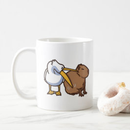 Pelican Tries Capybara Funny Meme zu essen Kaffeetasse