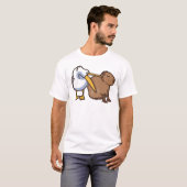 Pelican Tries Capybara Funny Meme zu essen T-Shirt (Vorne ganz)
