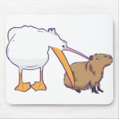 Pelican Tries Capybara Funny Niedlich Kawaii zu es Mousepad (Vorne)