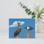 Pelican und Gull Postcard Postkarte (Stehend Vorderseite)