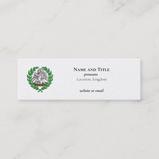 Pelican und Laurel Wreath Mini Visitenkarte (Vorderseite)