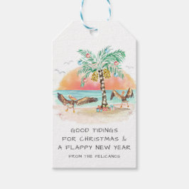 Pelican und Palm Tree Tropical Beach Weihnachten Geschenkanhänger