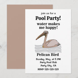 Pelican-Vogel-Strandpoolparty Einladung