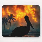 Pelican Watching a Wildfire Mousepad (Vorne)