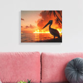 Pelican Watching Coastal Inferno Leinwanddruck (Insitu (Wohnzimmer))