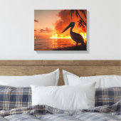 Pelican Watching Coastal Inferno Leinwanddruck (Insitu (Schlafzimmer))