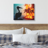 Pelican Watching Tropical Wildfire Leinwanddruck (Insitu (Schlafzimmer))