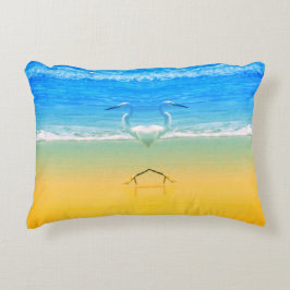 Pelicans Love On The Beach Dekokissen