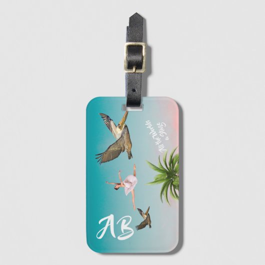 Pelicans Palm Beach Sky Gepäckanhänger (Vorderseite Vertikal)