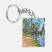 Pelicans Sunbaking River Murray, Keyring Schlüsselanhänger (Vorderseite links)