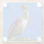 Pelikan an der Extremität Glasuntersetzer (Rückseite)